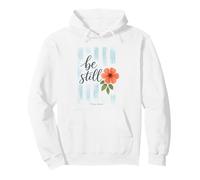 Salmo 46:10 Acuarela Floral de fe Cristiana Sudadera con Capucha