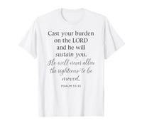 Salmo 55 22 Pon tu Carga sobre el Señor Que sostiene la Biblia Camiseta