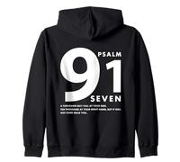 Salmo 91 Siete versículos de la Biblia Cristiano Inspirador Sudadera con Capucha