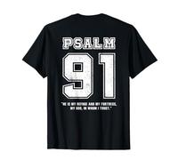 Salmo 91 Versículo de la Biblia con aspecto de jersey (solo impresión) cristiano Camiseta