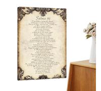 Salmo Arte Mural - Decoración religiosa de metal con salmo motivacional - Decoración española para la casa - para hoteles, jardines, interiores, Acción de Gracias, , vacaciones, casas