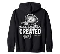 Salmo Creado Temerosamente Y Maravillosamente 139 14 Fe Floral Sudadera con Capucha