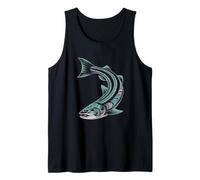Salmón Pescado Arte Tribal Indio Nativo Americano Camiseta sin Mangas