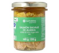 Salmón salvaje de Alaska en aceite de oliva virgen extra BIO | 195 g | Naturitas Essentials | Salmón salvaje de Alaska en AOVE Bio | Pesca sostenible omega 3 | Conservas
