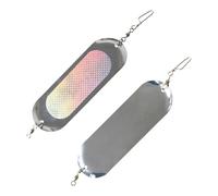 Salmon Trolling Flasher - 11cm Diving Board with Internal Lights, Reflective Polished Metal Attractor, 23g Weighted Precision Plate + Adjustable Multi-Method Rigging - For Trout & Deep Sea