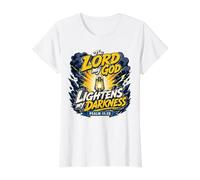 Salmos 18 29 Señor Dios Aligeró Mi Oscuridad Biblia Católica Camiseta gráfica económica, Mujer, Blanco, M