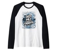Salmos 29:11 - Paz en la Tormenta Fe Cristiana Camiseta Manga Raglan