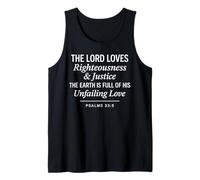 Salmos 33:5 Justicia Justicia Amor inquebrantable Versículo de la Biblia Camiseta sin Mangas