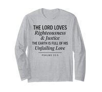 Salmos 33:5 Justicia Justicia Amor inquebrantable Versículo de la Biblia Manga Larga