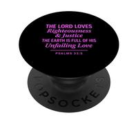 Salmos 33:5 Justicia Justicia Amor inquebrantable Versículo de la Biblia PopSockets PopGrip Adhesivo