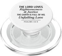 Salmos 33:5 Justicia Justicia Amor inquebrantable Versículo de la Biblia PopSockets PopGrip para MagSafe