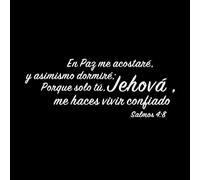 Salmos 4:8 Spanishen Paz Me Acostare Y Asimismo Donmine Pegatinas de grabado 42x107.4cm Cultura del tatuaje Blanco