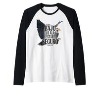 Salmos 91:4 - Bajo Tus Alas Estaré Seguro Christian Eagle Camiseta Manga Raglan