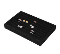 Salmue Caja de Exhibición de los Anillos, Bandeja de Exhibición de Anillos Organizador de Joyas Caja de Aretes Almacenamiento de la Caja para 7 Ranuras Pueden almacenar 50-70 Anillos (1#)