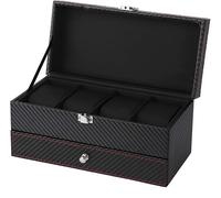 Salmue Doble Caja de Almacenamiento de Reloj de Joyería, Caja de Collar de Pendientes Anillos de Pulsera, Caja de Almacenamiento, Caja Organizador de Joyería