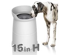 Salodal Cuencos elevados para perros de raza grande, soporte elevado de 15.4 pulgadas de alto, cuenco de agua para perros sin derrames de 4.4 L, cuenco de acero inoxidable, ajustable, antideslizante,