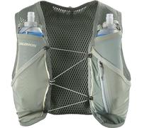 Salomon Active Skin 4 Chaleco de Hidratación Trail Running Senderismo Trail Running Senderismo MTB Unisexo con frascos de hidratación incluidos, Hidratación Sencilla, Ajuste preciso, Verde, M