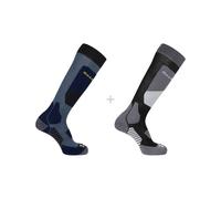 Salomon - Calcetines de esquí - Socks S/Access 2-Pack Black/Copen Blue de Lana - Talla 39-41 - Negro Negro 39-41