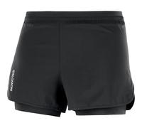 Salomon Cross 2in1 Pantalones Cortos para Senderismo, Negro Intenso, L para Mujer
