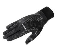 Salomon Cross Warm Guantes Unisex, Practicidad, Calidez y transpirabilidad, Diseño general inteligente, Deep Black, AO, Reflective Silver, XS