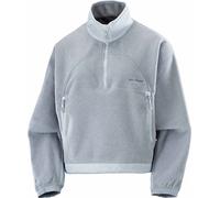 Salomon - Forros polares mujer - Chroma Fleece Crop HZ W Trade Winds Pear Blue para Mujer - Talla S - Gris Gris S