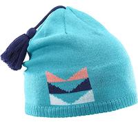 Salomon, Gorro de punto fino con borla unisex, Para deportes de invierno, ESCAPE BEANIE, Turquesa/Coral (Blue Bird/Fluo Coral), L39494300