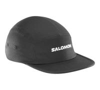 SALOMON Logo 5 Panel, Gorra Transpirable para Running de Hombre, Trail Running, Senderismo, Deportes Outdoor, Cinco Paneles, Deep Black, L/XL