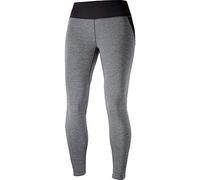 Salomon Mallas para running, agile long tight, tejido de punto, gris (Forged Iron), mujer, talla: L
