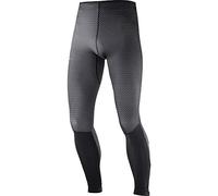 Salomon Mallas para running, agile tight, tejido de punto, negro y gris (Forged Iron), hombre, talla: S