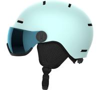 Salomon Orka Visor, casco de esquí con visera, junior, azul claro 53-56cm Bleached Aqua