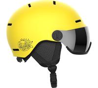 Salomon Orka Visor Casco de Esquí con Visera para Niños, Snowboard Protección, Comodidad óptima, Estilo deportivo Para tus Aventuras de Nieve, Amarillo, Small 49-53