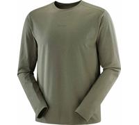 Salomon - Ropa de senderismo - Trackline LS Tee M Grape Leaf de Lana - Talla S - Verde Verde S