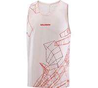 Salomon - Ropa para trail running - S/Lab Speed Singlet M Lilac Ash Fiery Red - Talla L - Beige Beige L