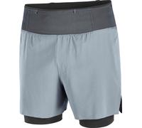 Salomon - Ropa para trail running - Sense Aero 2In1 Shorts 5" M Trade Winds de Lana - Talla S - Gris Gris S