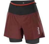 Salomon - Ropa trail running mujer - S/Lab Ultra 2In1 Short W Decadent Chocolat/Vanilla Ice para Mujer - Talla S - Marrón Marrón S