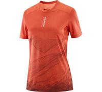 Salomon - Ropa trail running mujer - S/Lab Ultra Tee Aop W Burnt Sienna/Decadent Chocolate para Mujer de Lana - Talla L - Naranja Naranja L