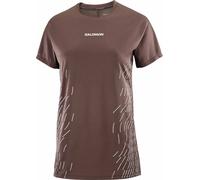 Salomon - Ropa trail running mujer - Sense Aero SS Tee GFX W Coffee Bean/Cosmic Sky para Mujer - Talla M - Marrón Marrón M