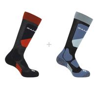 Salomon S/Access, calcetines de esquí, pack de 2, junior, negro/azul 31-34 Black/Magnet