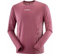Salomon - Sense Aero LS Tee GFX M Nocturne/Whisper White - Talla L - Burdeos Burdeos L