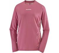 Salomon - Sense Aero LS Tee GFX W Nocturne/Whisper White para Mujer - Talla XS - Burdeos Burdeos XS