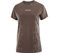 Salomon - Sense Aero SS Tee GFX W Coffee Bean/Cosmic Sky para Mujer - Talla XS - Marrón Marrón XS