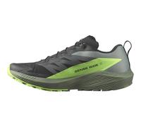 SALOMON Sense Ride 5, Zapatillas de trail running Hombre, Black Laurel Wreath Green Gecko, 40 EU