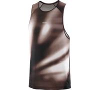 Salomon - Ropa para trail running - Shakeout Core Tank GFX M Coffee Bean/Iron de Lana - Talla M - Marrón Marrón M