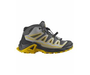 Salomon - Zapatillas de senderismo Niños - X Ultra Mid GTX J Castlerock / Black / Spicy Mustard - Talla Infantil 37 - Gris Gris 37