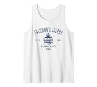 Salomons Island Maryland USA Faro de diseño Envejecido Camiseta sin Mangas