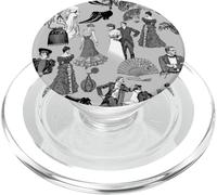 salón de Baile era Victoriana Moda Toile Negro Blanco PopSockets PopGrip para MagSafe