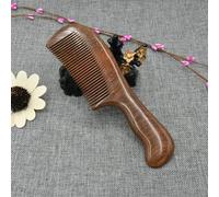Salón de madera fragancia de cintura antiestática diente largo ancho desenredar el hogar peine de sándalo Natural masaje herramientas for el cabello mujeres (Size : Fine Teeth)
