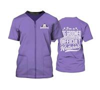 Salón de peluquería de Mascotas Mangas Cortas para Hombres Mujeres Peluquero de Perros Camiseta Impresa en 3D Cuello Redondo Unisex Casual Camiseta Uniformes de Trabajo Divertidos