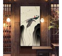 Salón de té, budismo, meditación, tinta tradicional china, flores, cuadros, impresiones en lienzo, pinturas, decoración de pared del hogar (50 x 100 cm)