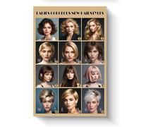 Salon Decor Canvas Print Trendy Womens Hairstyles Poster Wall Art for Hair Stylist Station Beauty Shop Waiting Area(Unframed,12x18inch(30x45cm))